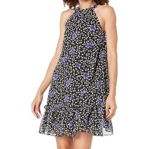 BCBGeneration Women's Relaxed Halter Neck Tie Chiffon Mini Dress New Small